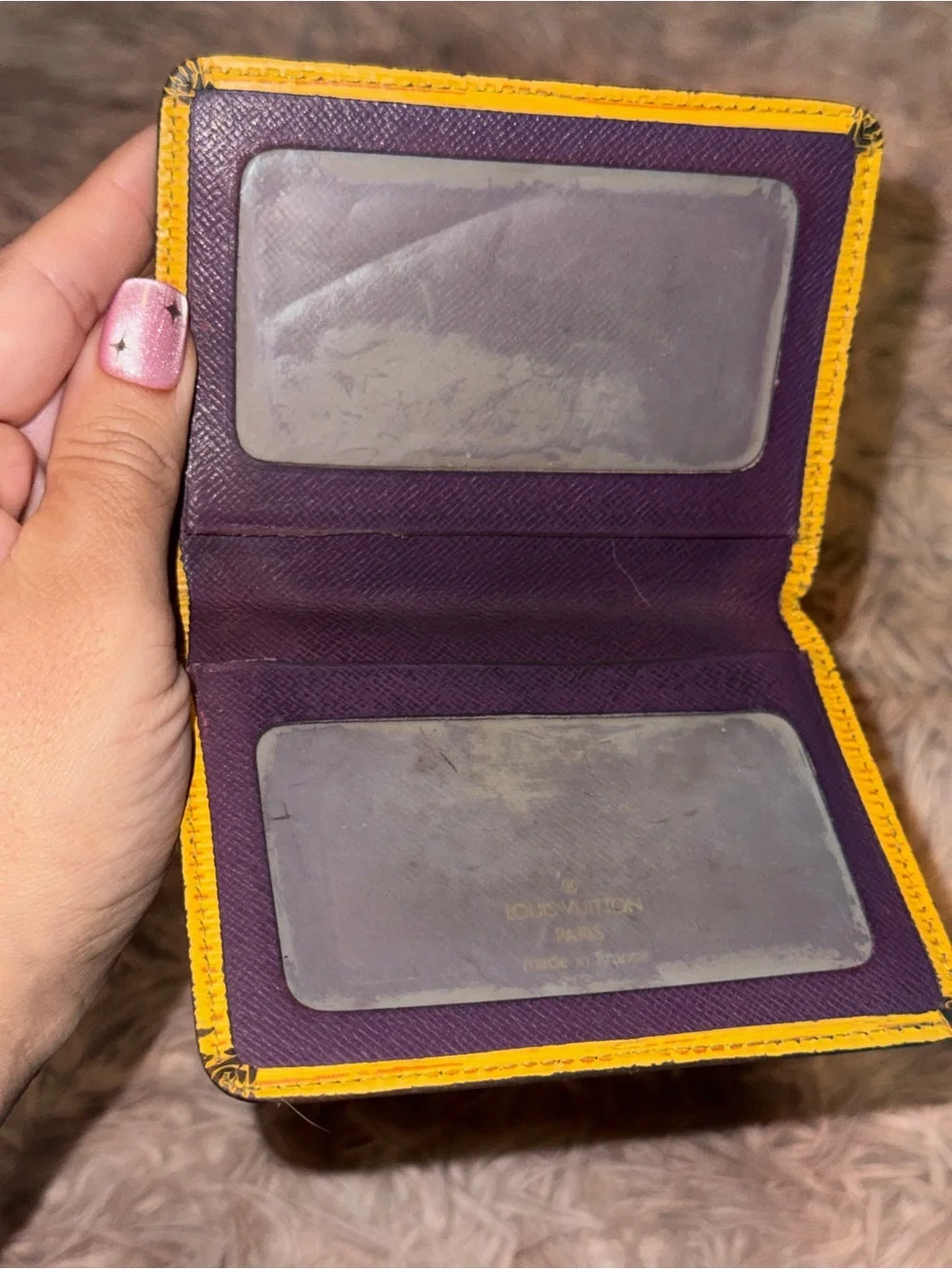 Louis Vuitton Vintage Yellow Epi Porte 2 Cartes Vertical ID Pass Case